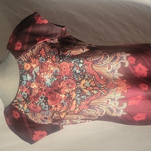 Beige by Eci Brown Multi-color Floral Stretch Dress, Size: 10 - Picture 2 of 9